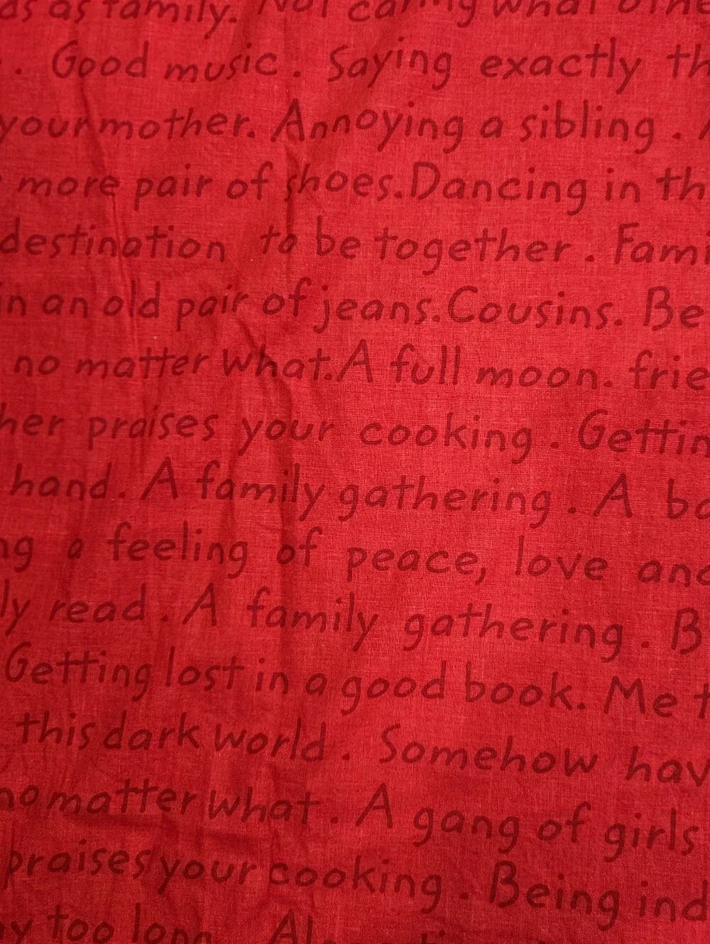 Lisa Swerling Happiness Is Red Romantic FULL Flat Sheet Cotton Portico NY Lazar
